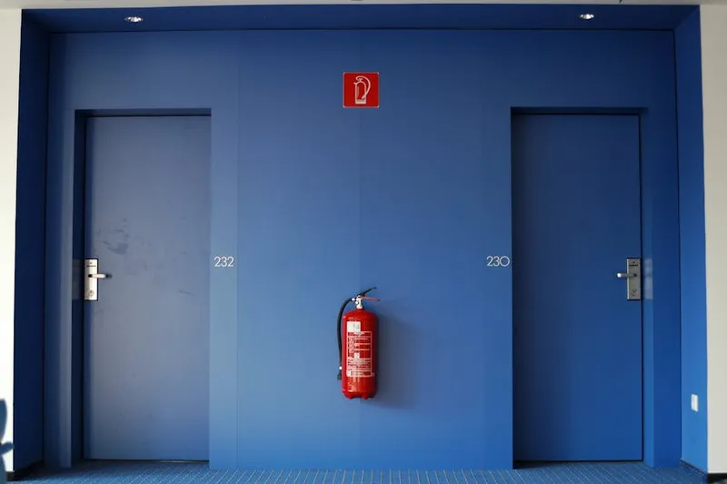A rated steel fire door