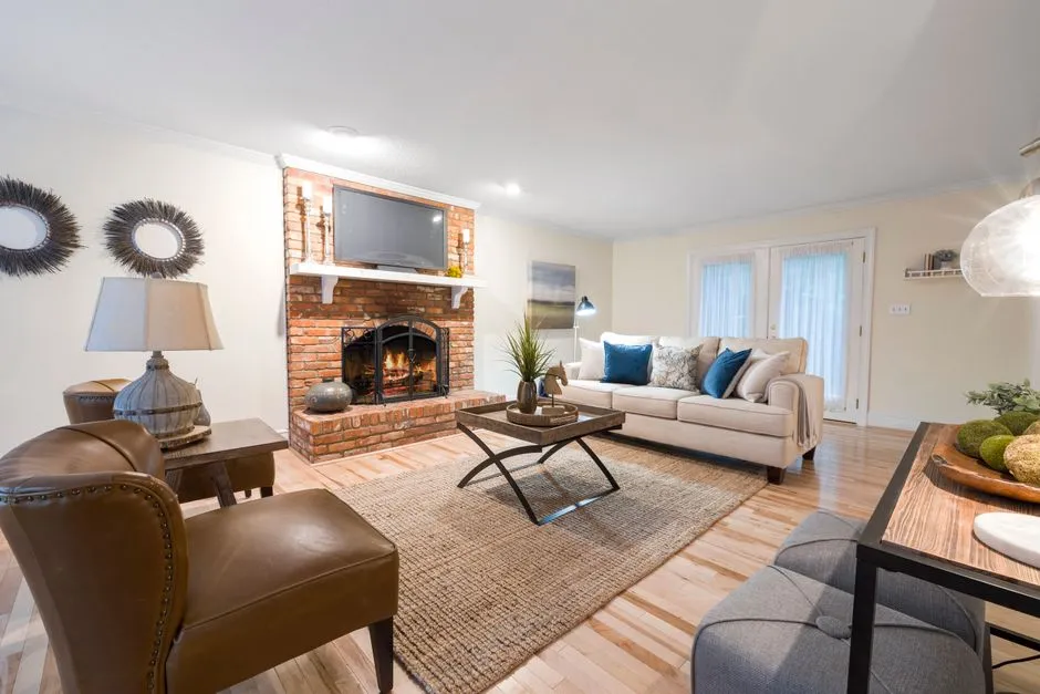 Living-room fireplace