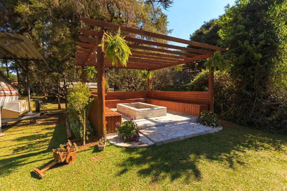 Landscaped yard