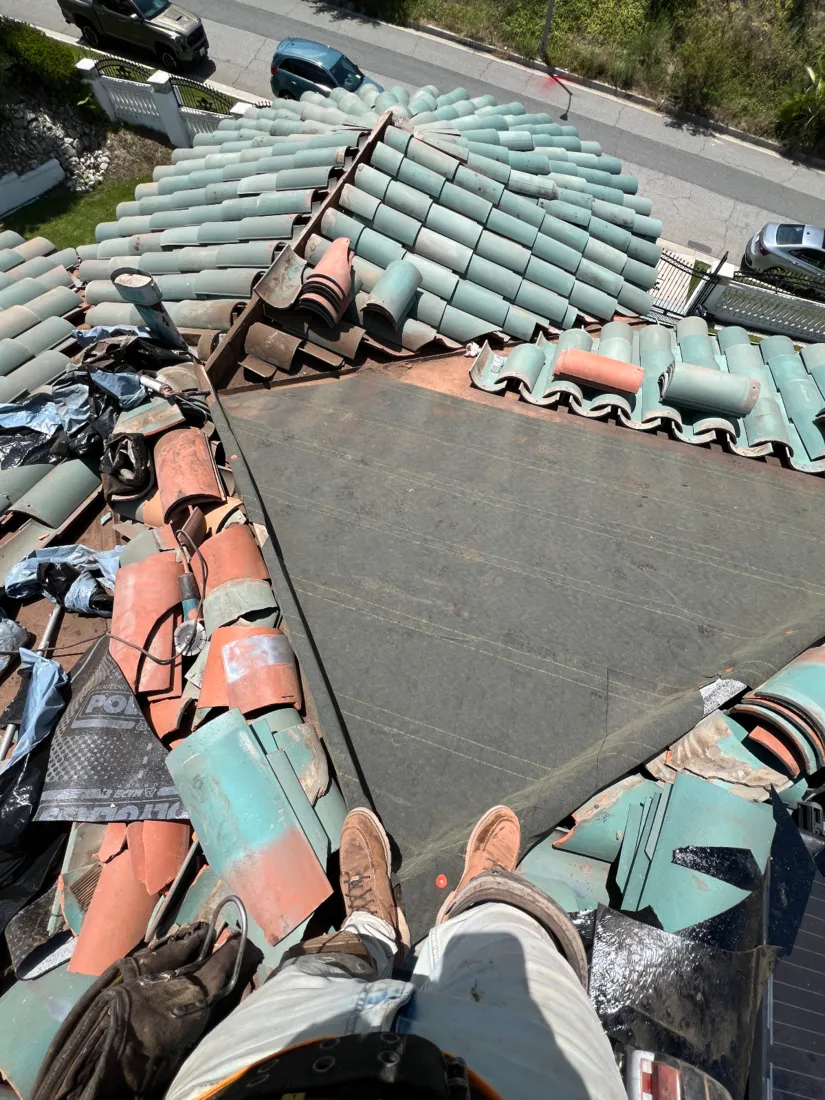 Re-roof in progress — San Bernardino, CA
