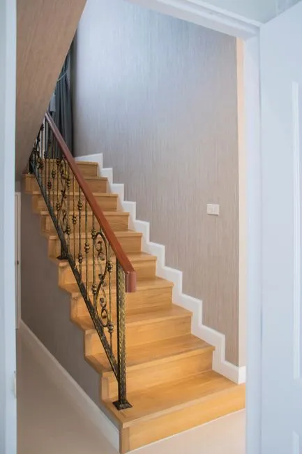 Traditional wood staircase